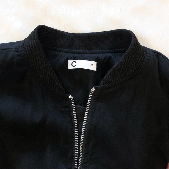 Black Long Sleeve Bomber Jacket - Picture 2 of 4